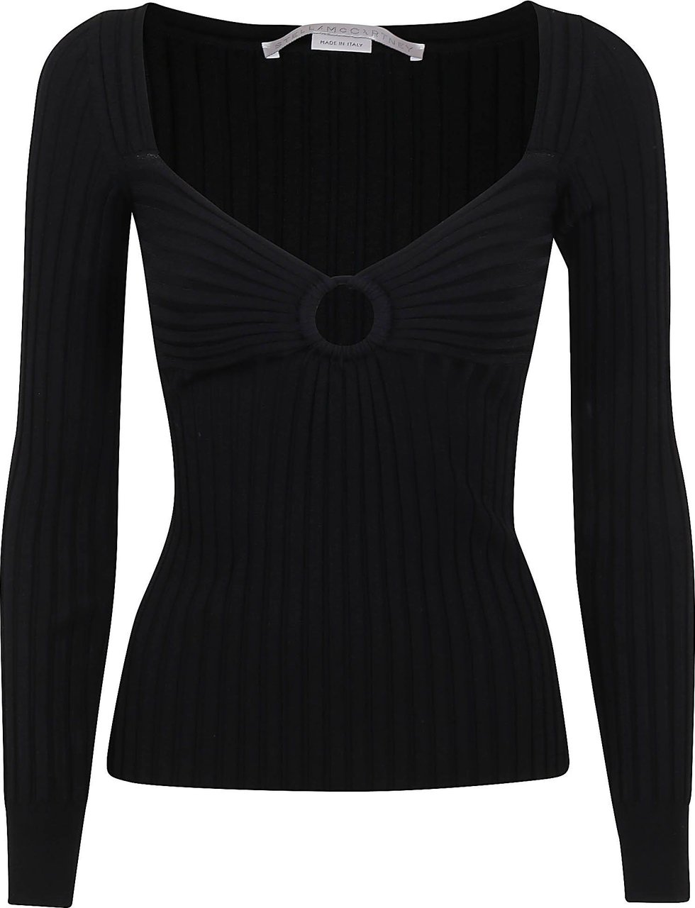 Stella McCartney technical knit tight ribs jumper Zwart