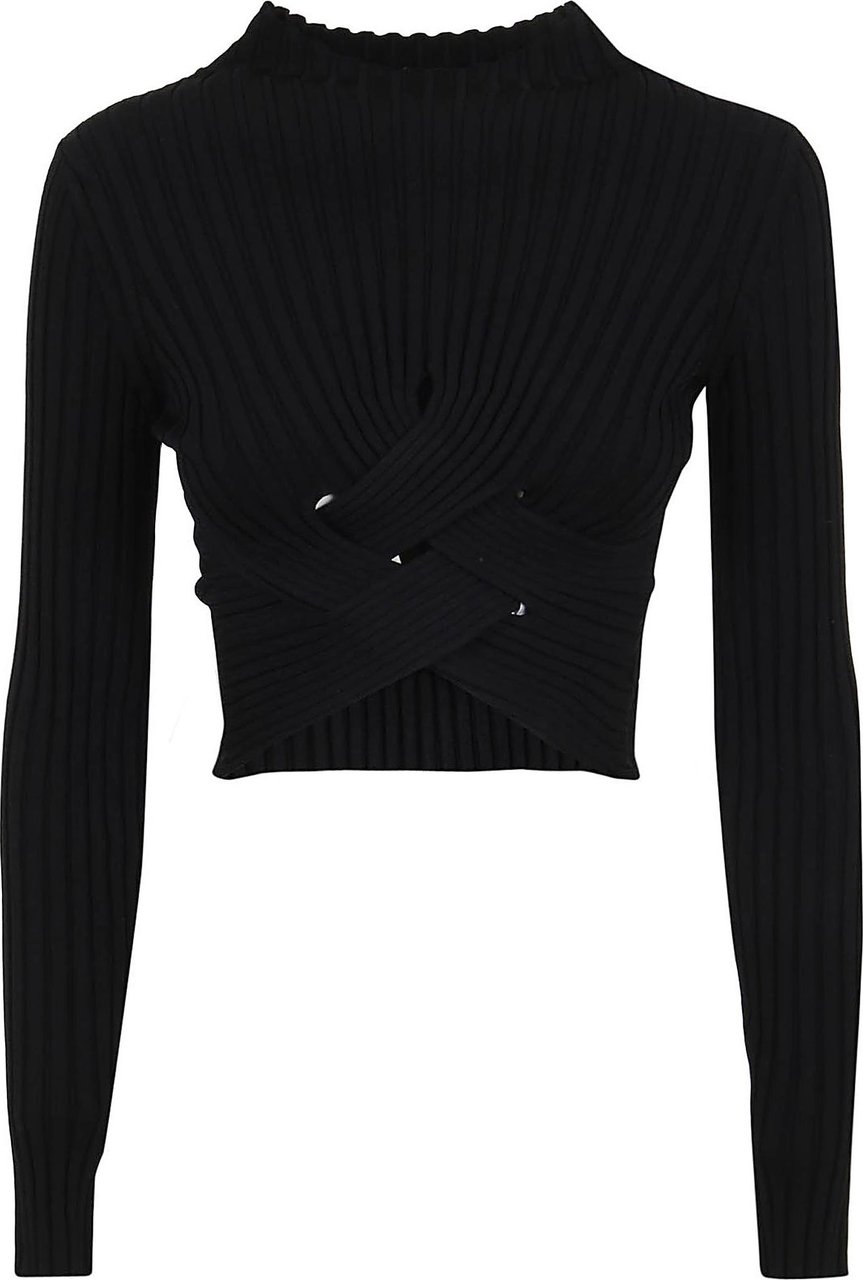 Stella McCartney technical knit minimal stripes Zwart