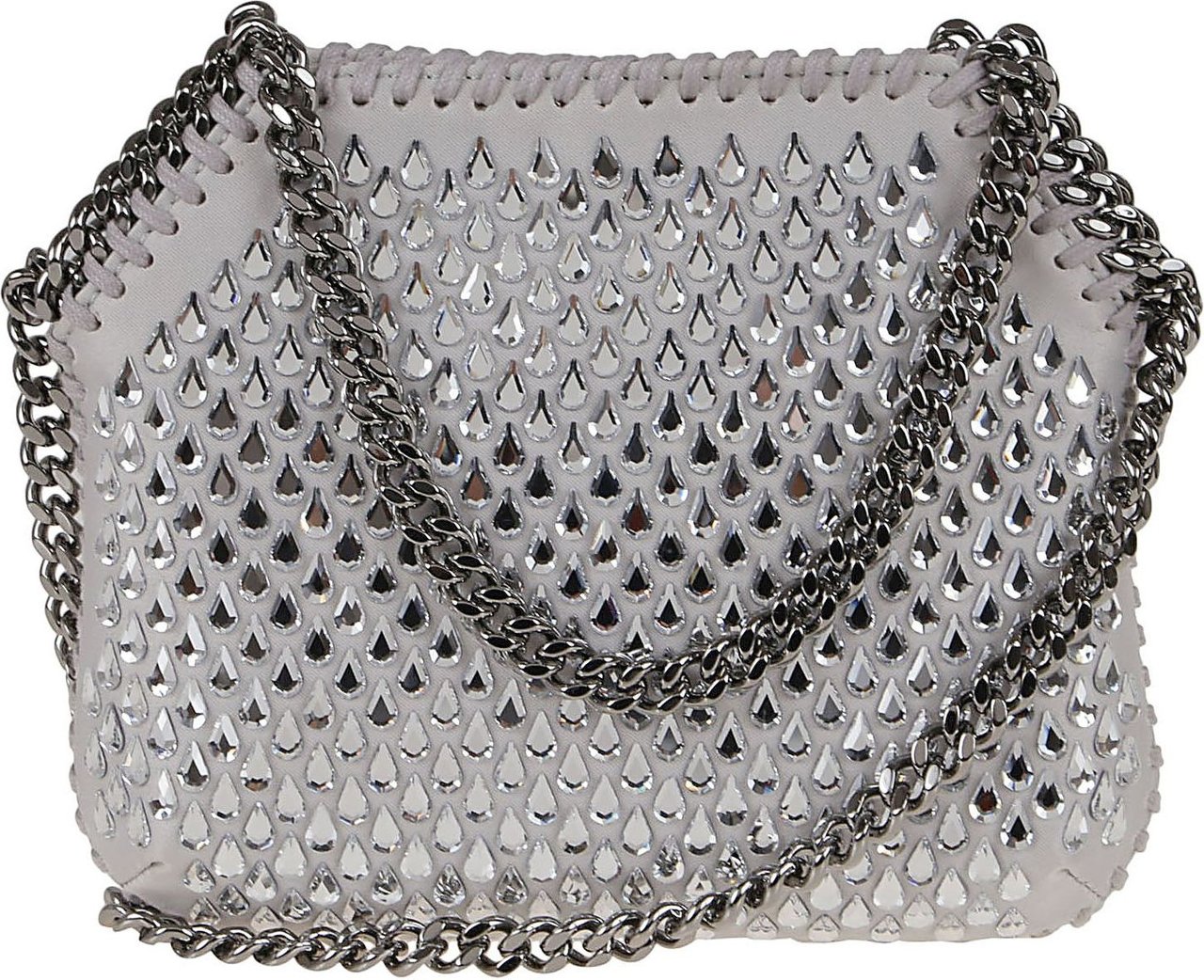 Stella McCartney mini shoulder bag hotfix crystal Zilver