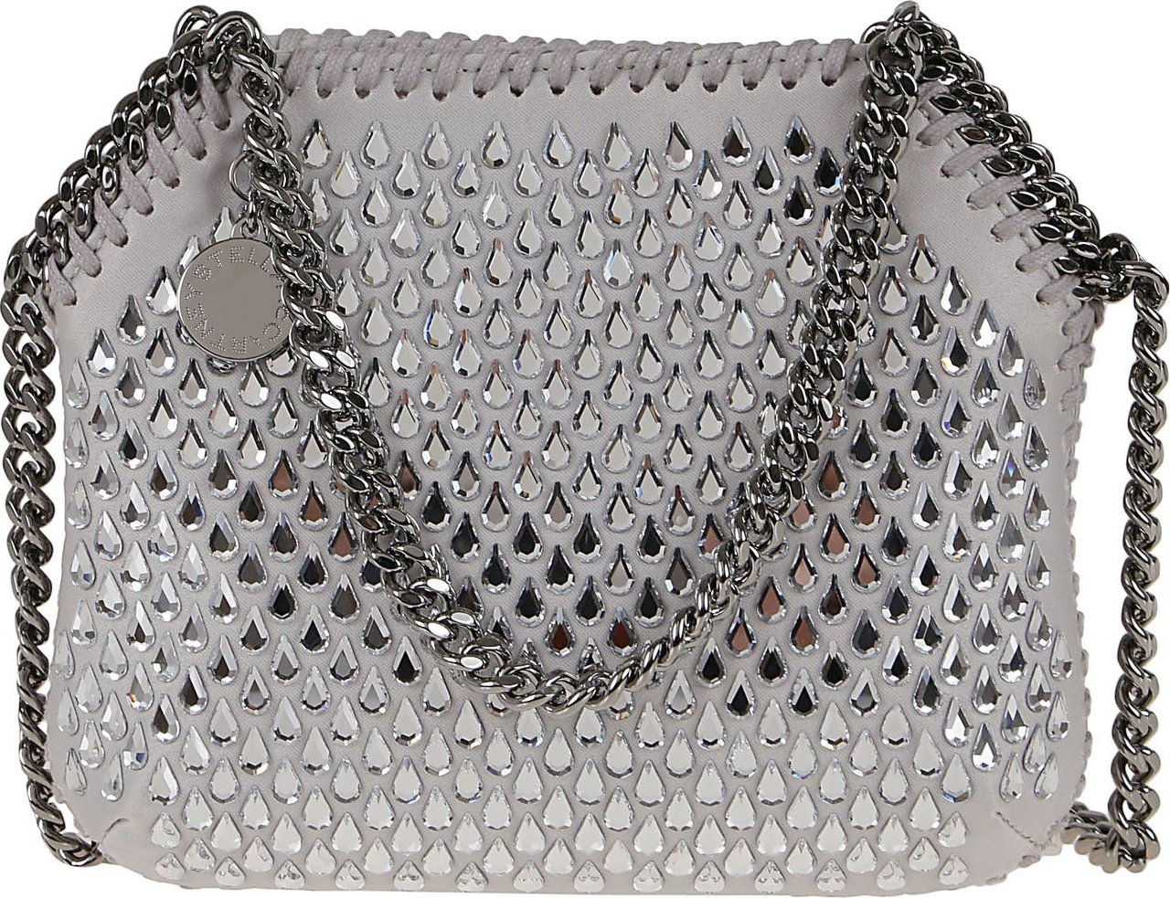 Stella McCartney mini shoulder bag hotfix crystal Zilver