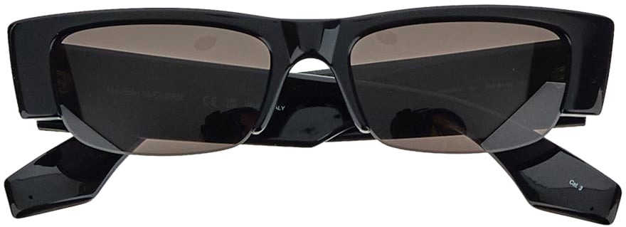 Alexander McQueen Graffiti Slashed Sunglasses Zwart