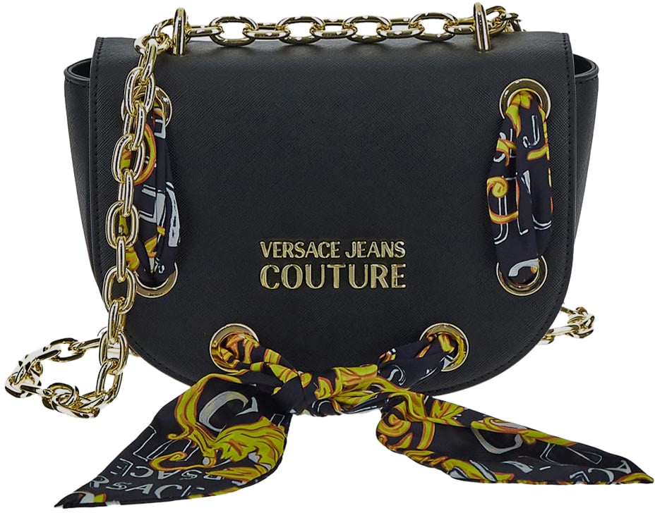 Versace Jeans Couture Couture Logo Scarf Shoulder Bag Zwart