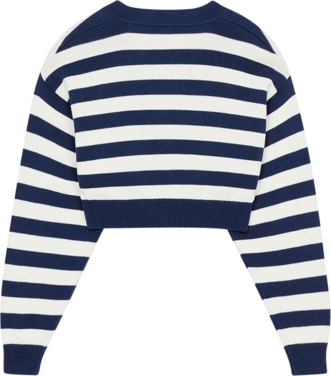 Kenzo Cropped Striped Cardigan Blauw