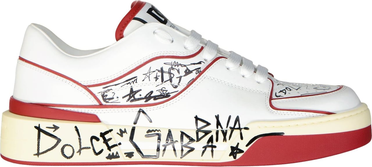 Dolce & Gabbana Dolce & Gabbana Printed Leather Sneakers Wit