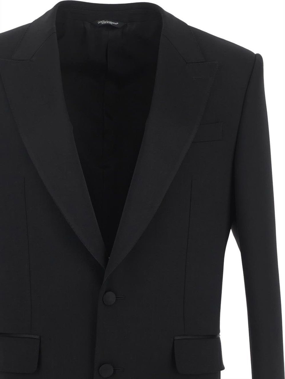 Dolce & Gabbana Tailored Jacket With Satin Peak Lapels Zwart