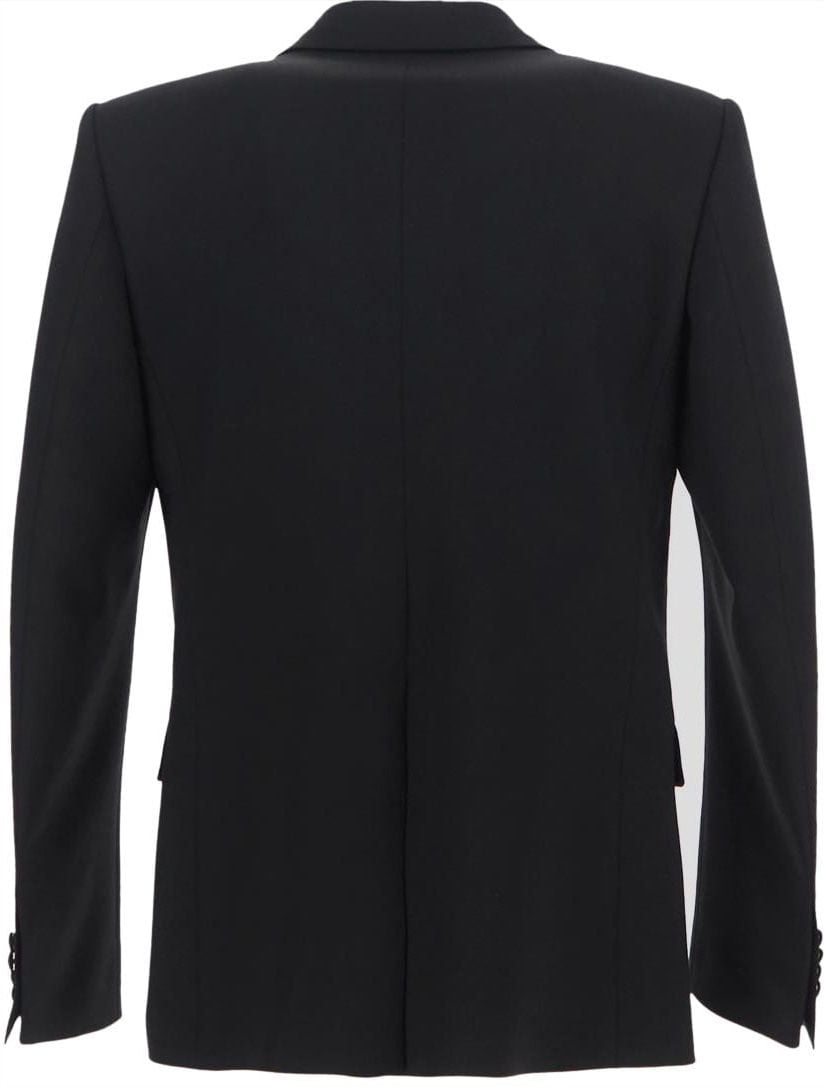 Dolce & Gabbana Tailored Jacket With Satin Peak Lapels Zwart