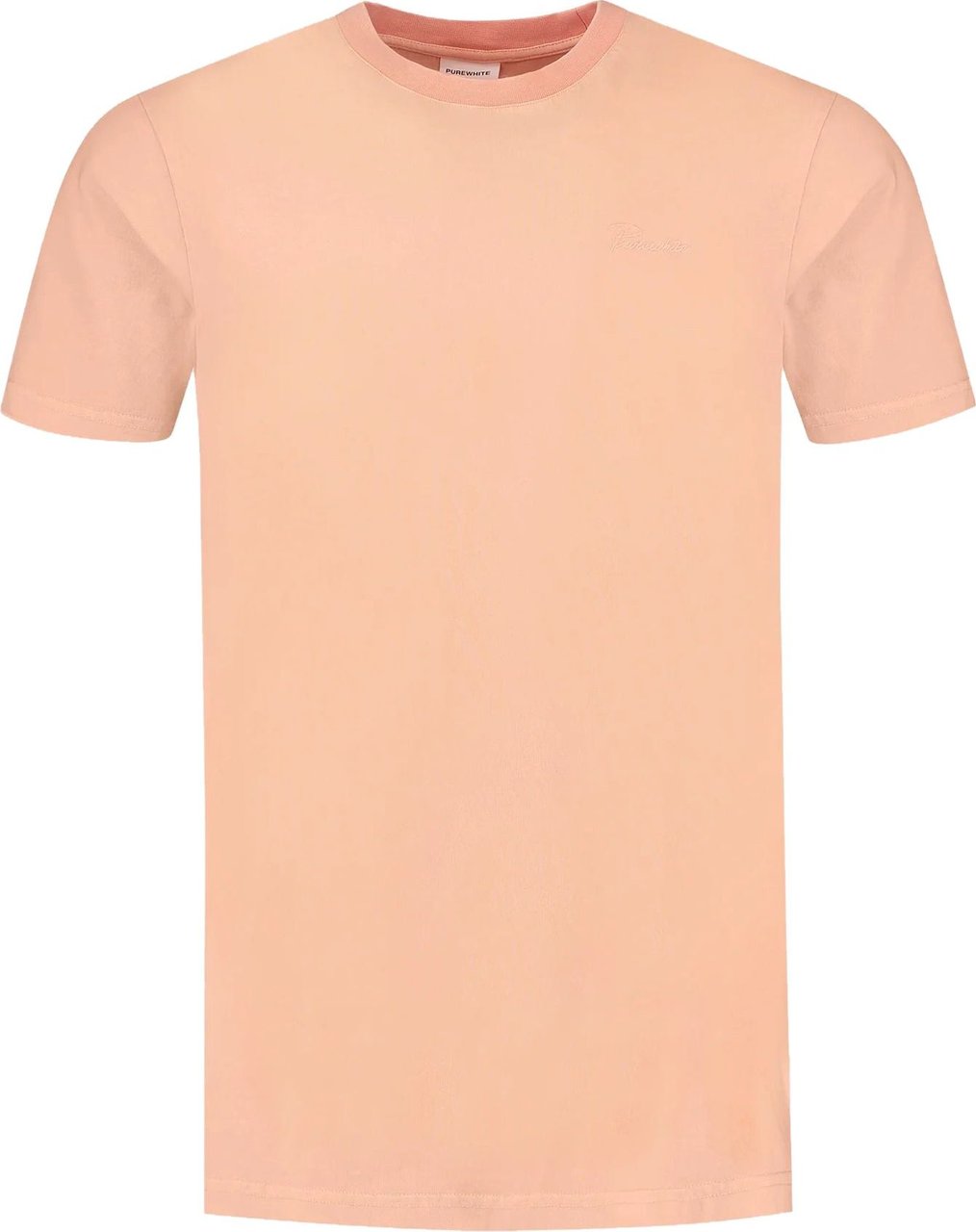Purewhite Purewhite Garment Dye Faded Script T-Shirt Oranje Oranje