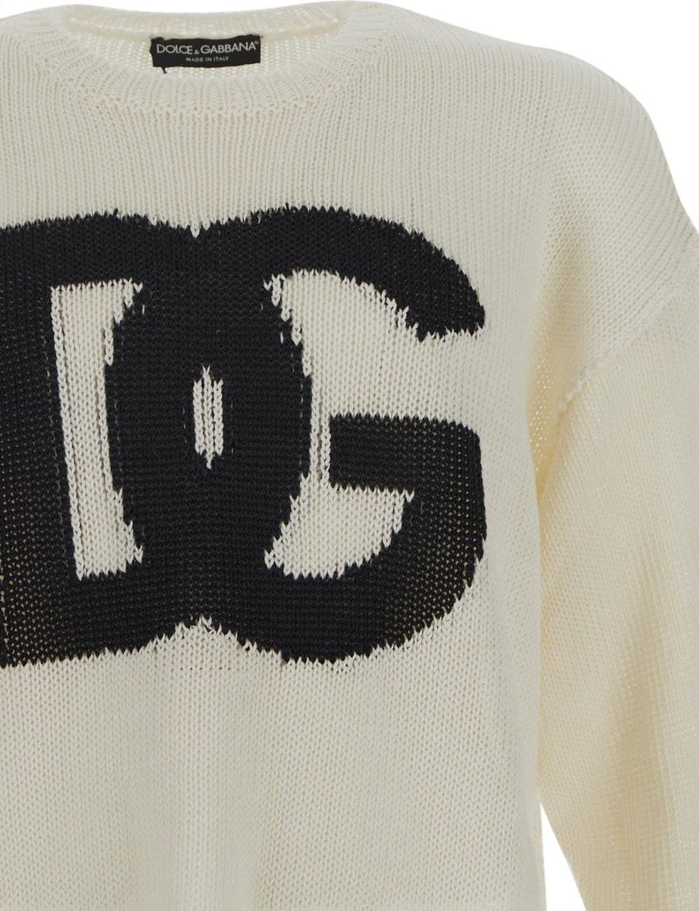 Dolce & Gabbana Logo Knit Sweater Wit