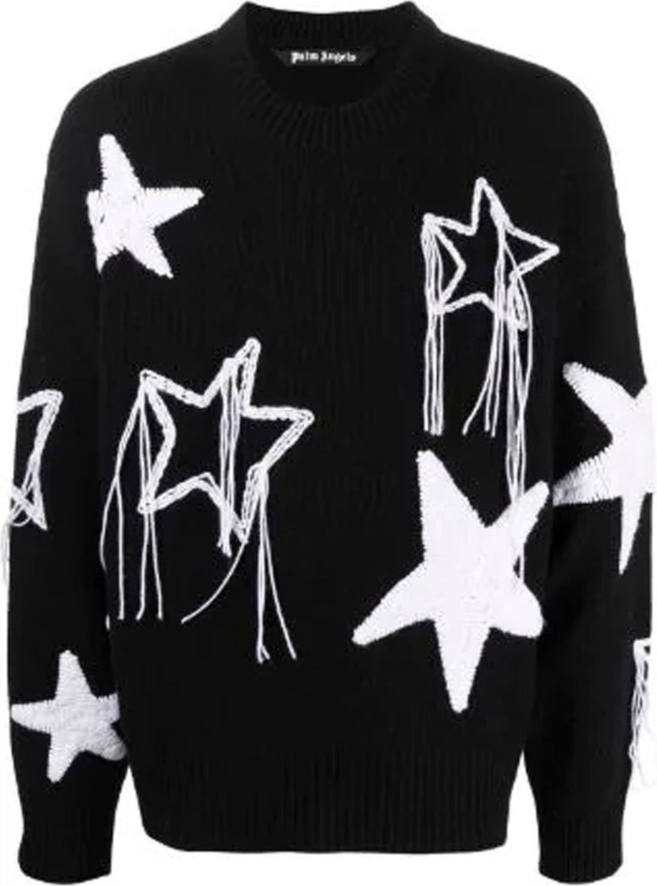 Palm Angels Palm Angels Wool Star-Embellished Sweater Zwart
