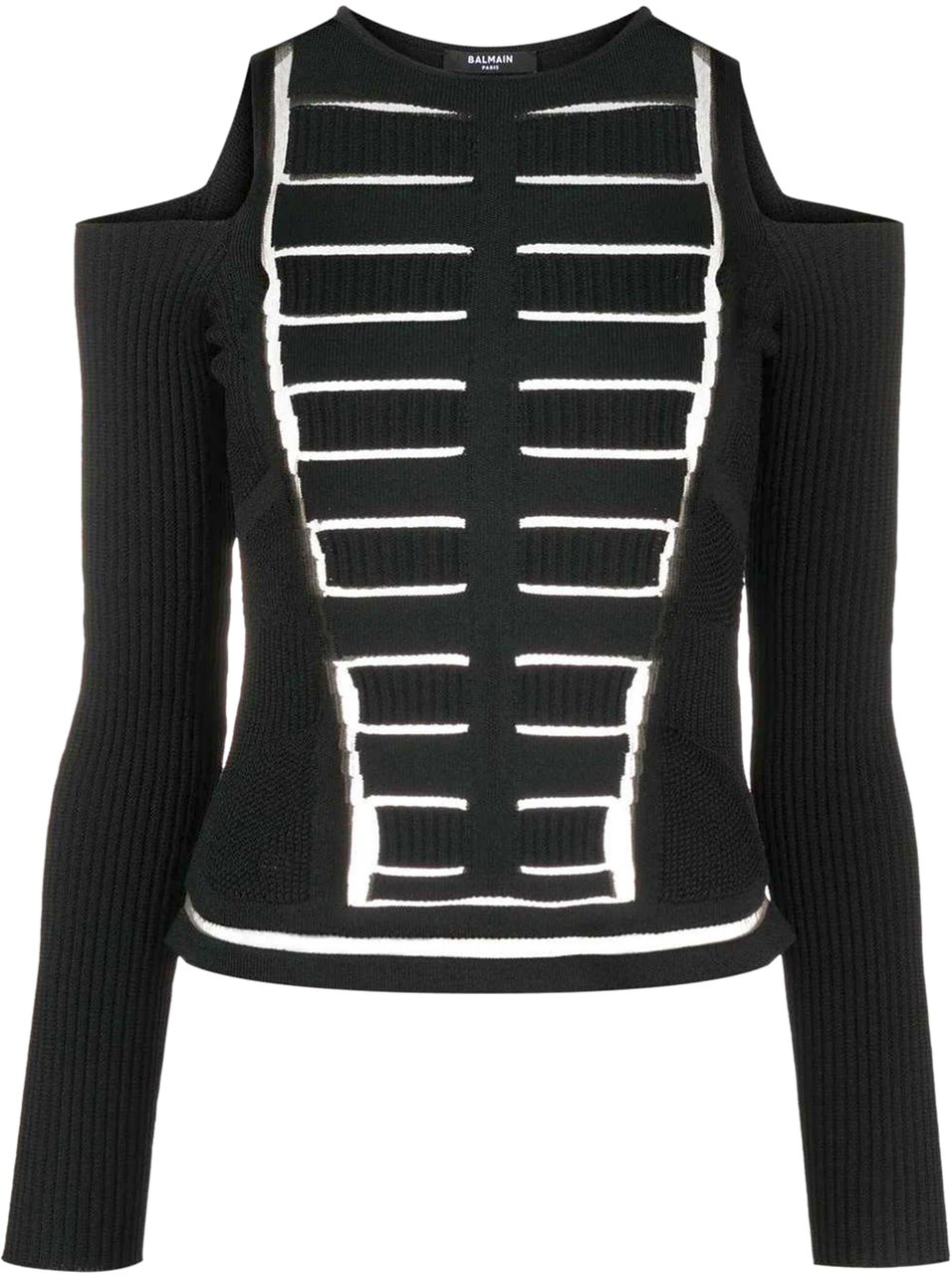 Balmain cold-shoulder cut-out knitted top Divers