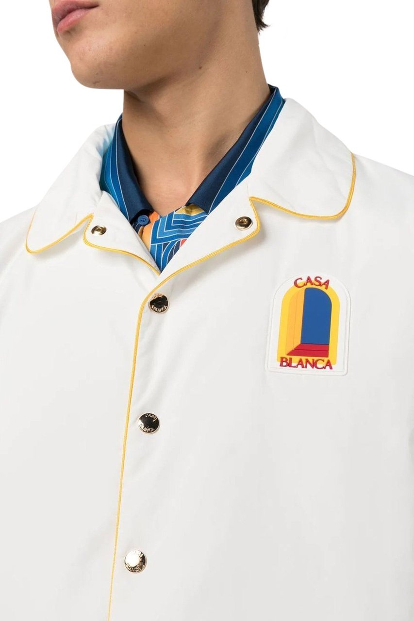 Casablanca logo-patch jacket Wit