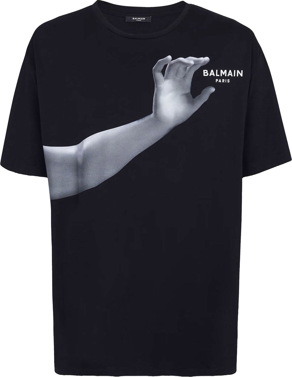 Balmain graphic-print cotton T-shirt Zwart