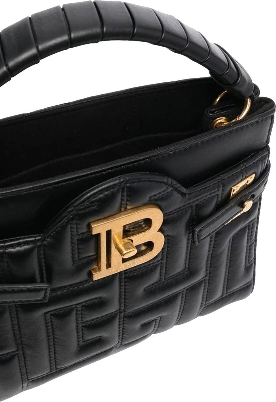 Balmain B-Buzz 22 quilted leather tote bag Zwart