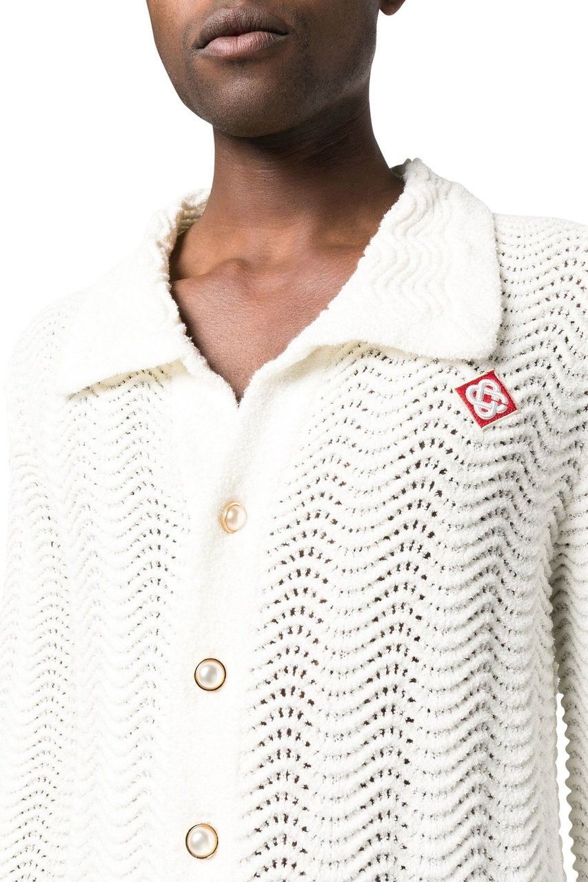 Casablanca Wavy Gradient open-knit shirt Beige
