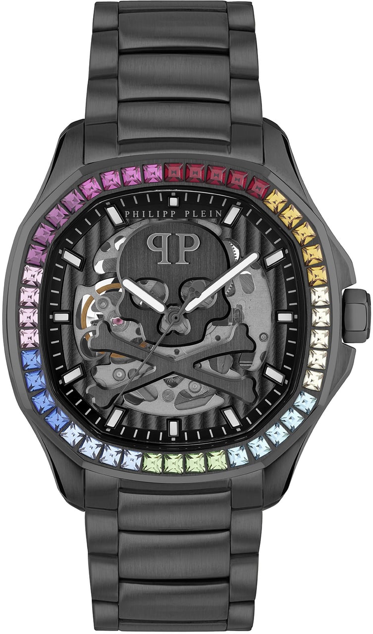 Philipp Plein $keleton $pectre PWRAA0823 automatisch horloge 42 mm Zwart