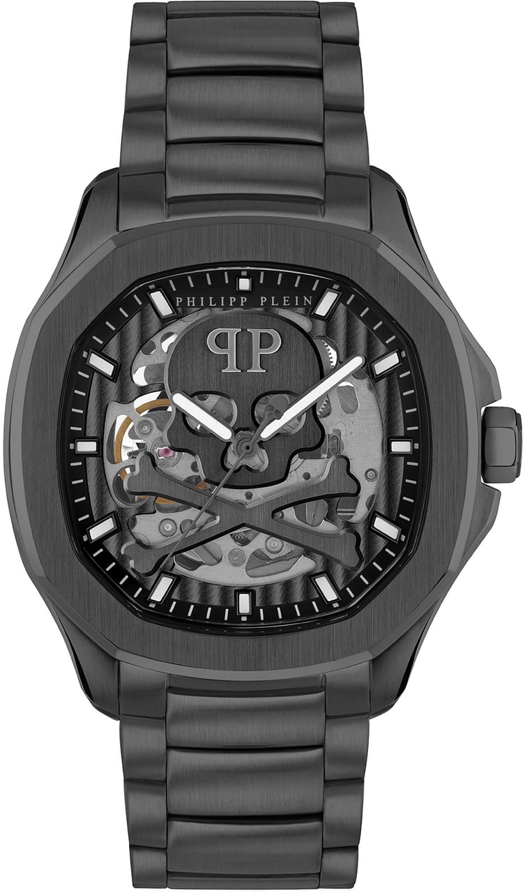 Philipp Plein Skeleton Spectre PWRAA0423 automatisch horloge 42 mm Zwart