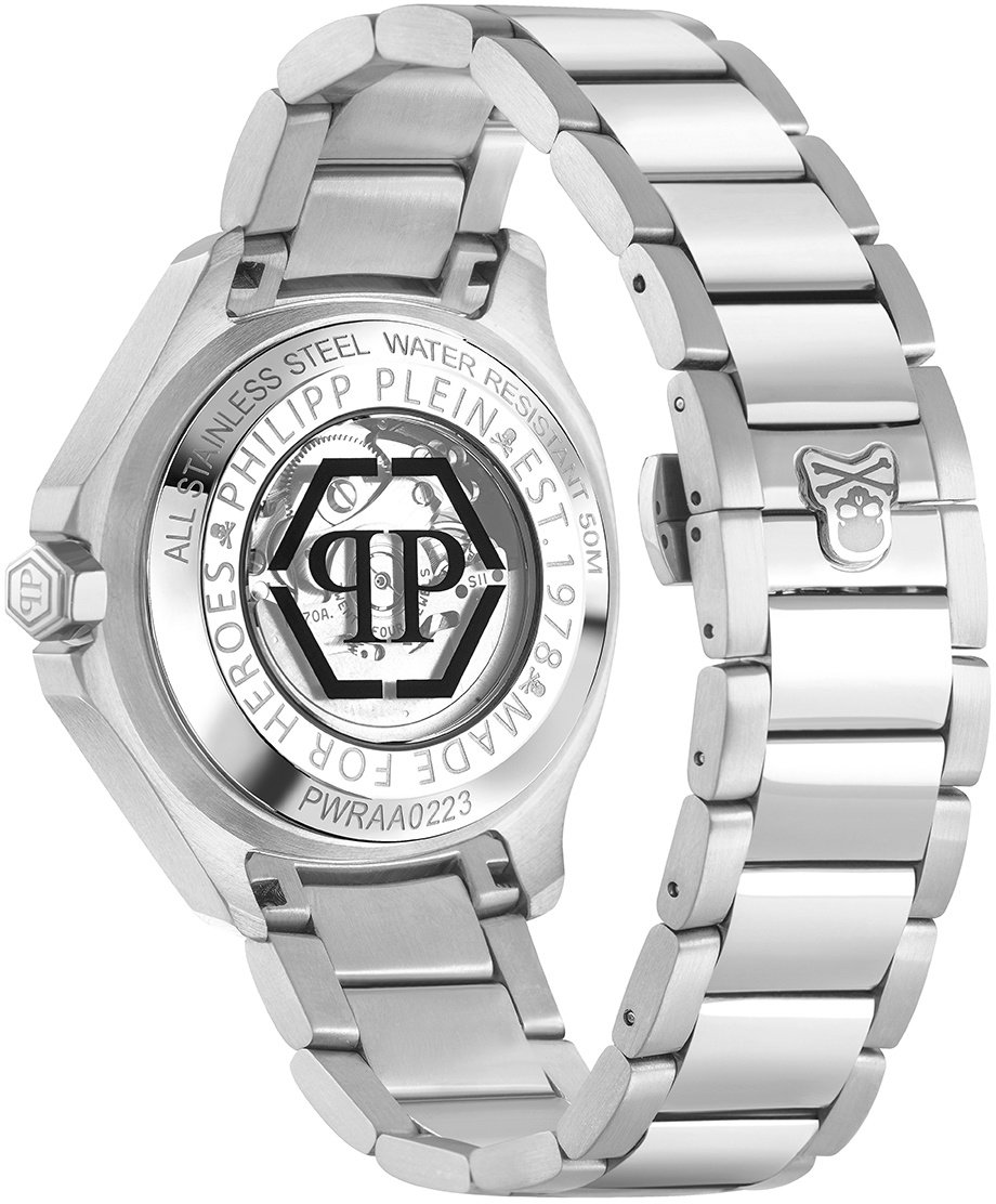 Philipp Plein $keleton $pectre PWRAA0223 automatisch horloge 42 mm Zilver