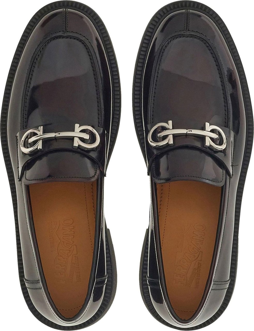 Ferragamo Gancini-embellished chunky loafers Paars