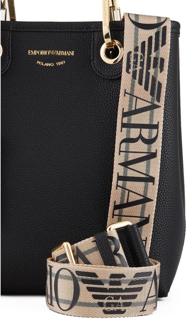 Emporio Armani Myea Vertical Black Shopping Bag Black Zwart
