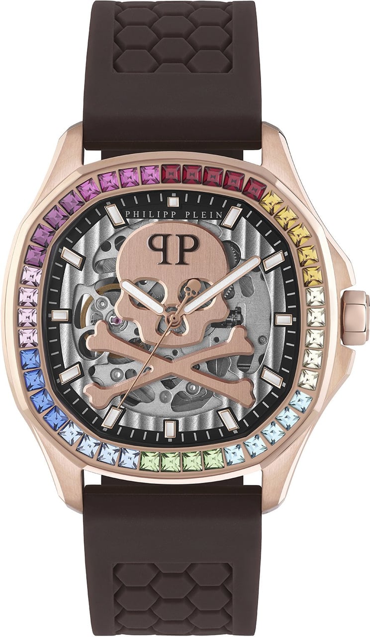Philipp Plein Skeleton Spectre PWRAA0623 automatisch horloge 42 mm Zilver