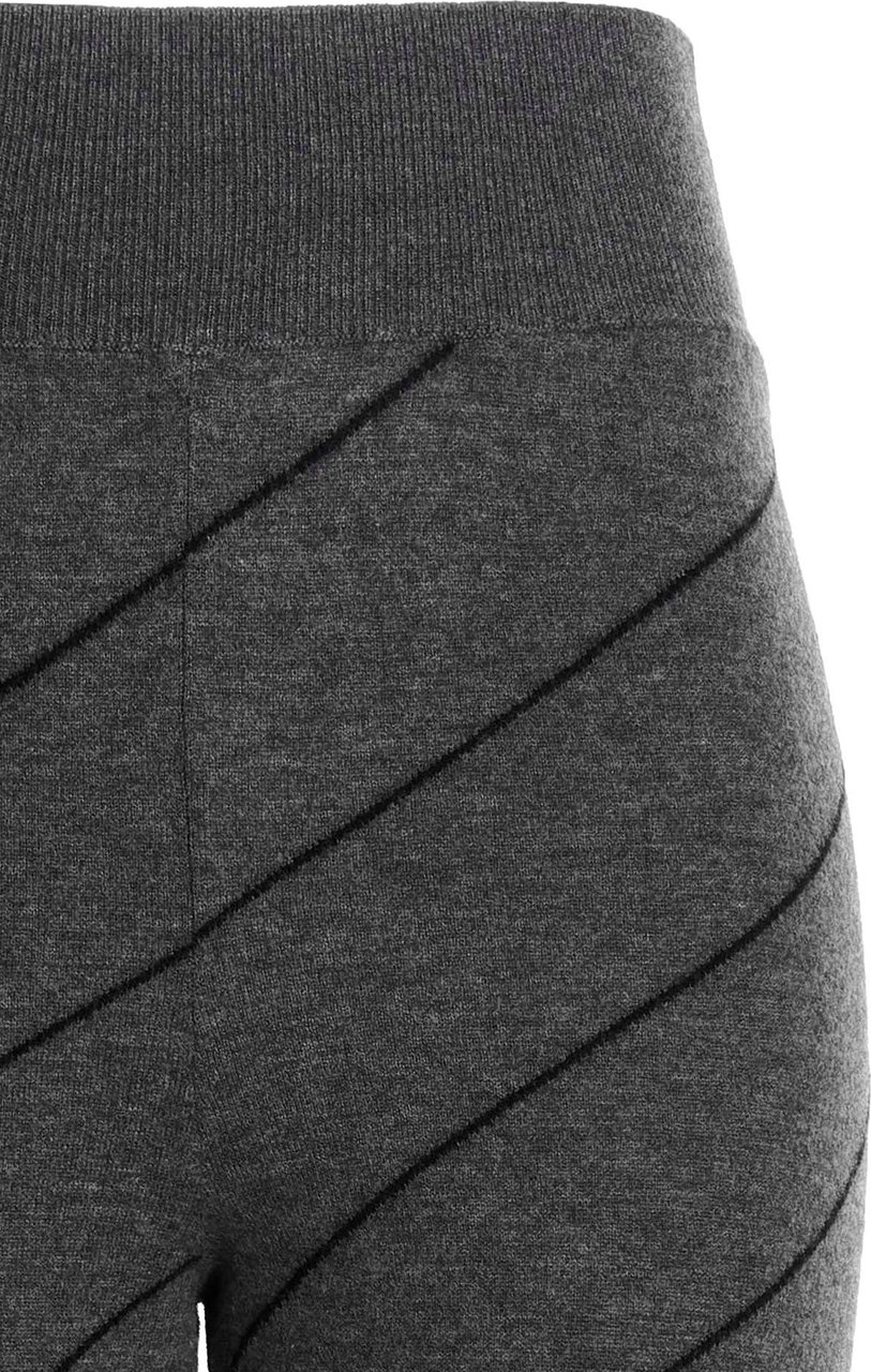 Stella McCartney diagonal-stripe wool flared trouser Grijs