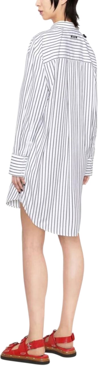 MSGM ruffled belted shirtdress Wit