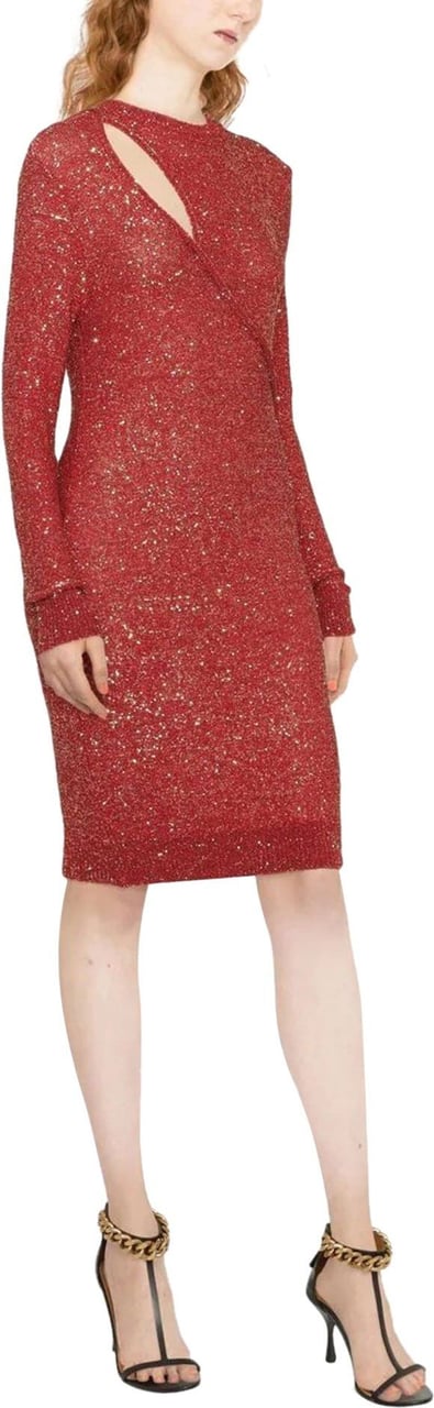 Stella McCartney sequin-embellished cut-out dress Rood