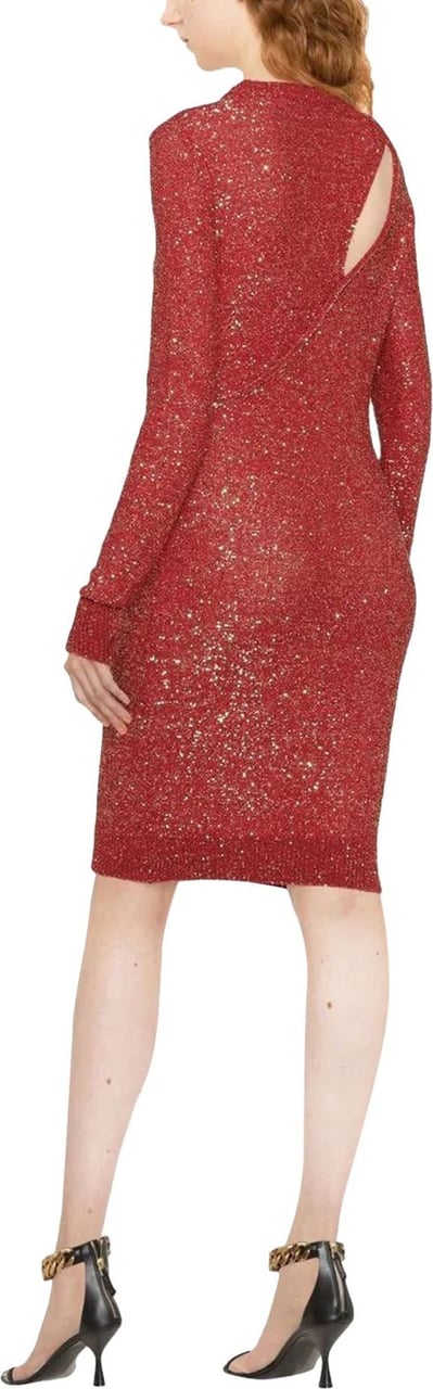 Stella McCartney sequin-embellished cut-out dress Rood