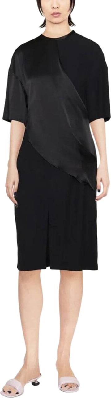Stella McCartney panelled draped T-shirt dress Zwart