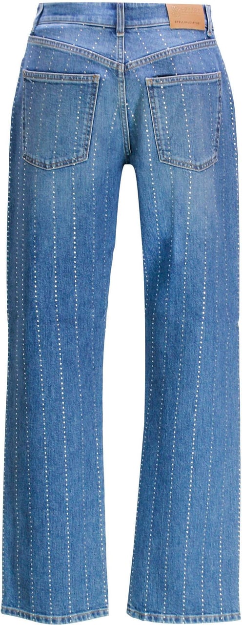 Stella McCartney rhinestone-embellished straight-leg Blauw