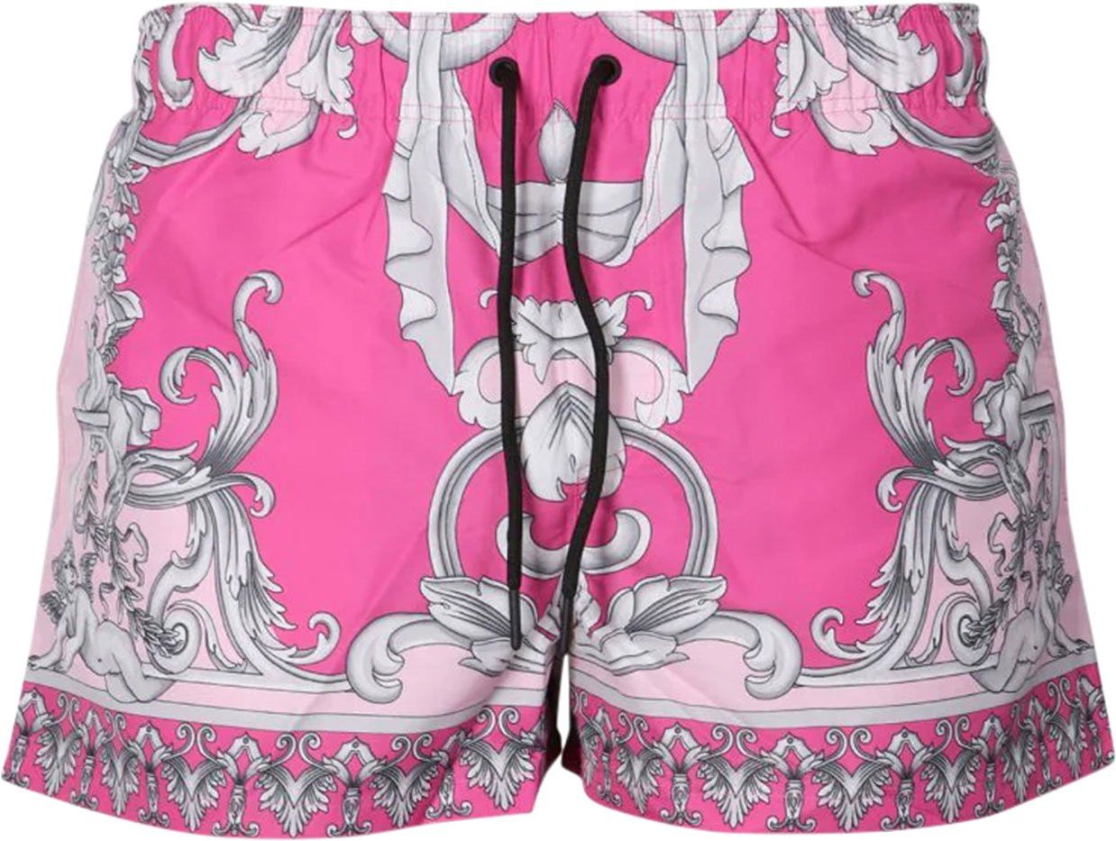 Versace baroque pattern-print swim shorts Roze