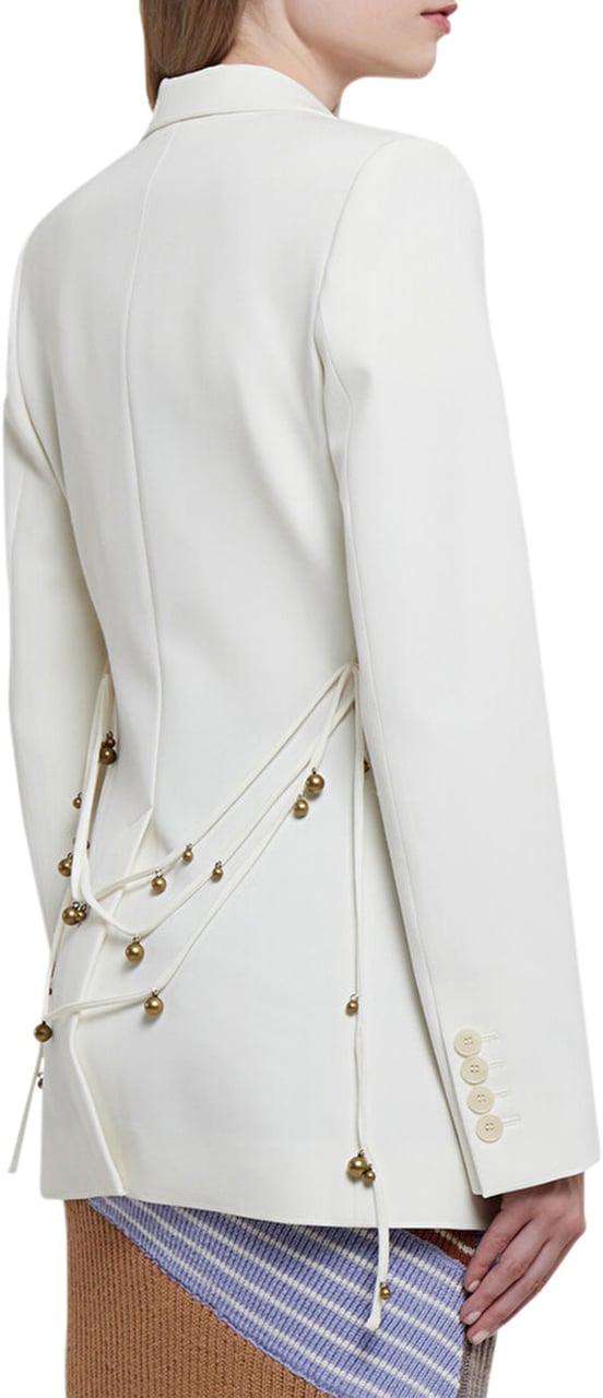 Stella McCartney charm detailing peak lapels blazer Neutraal