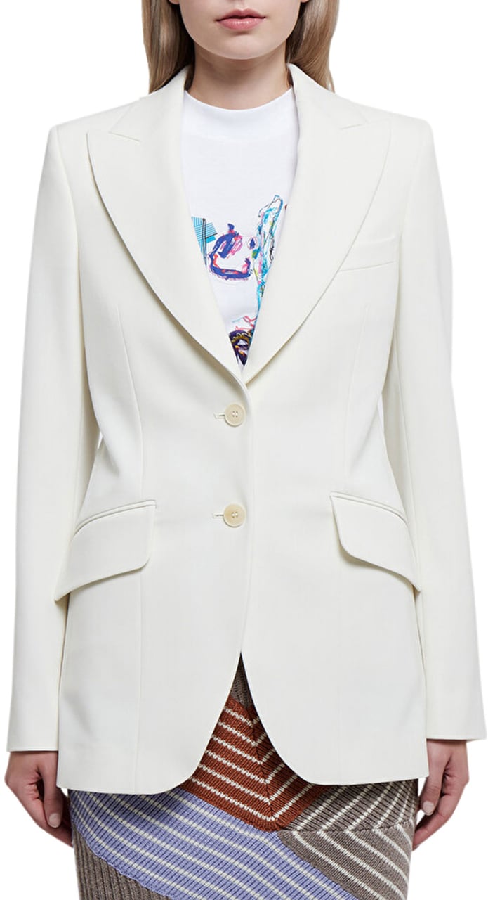 Stella McCartney charm detailing peak lapels blazer Neutraal