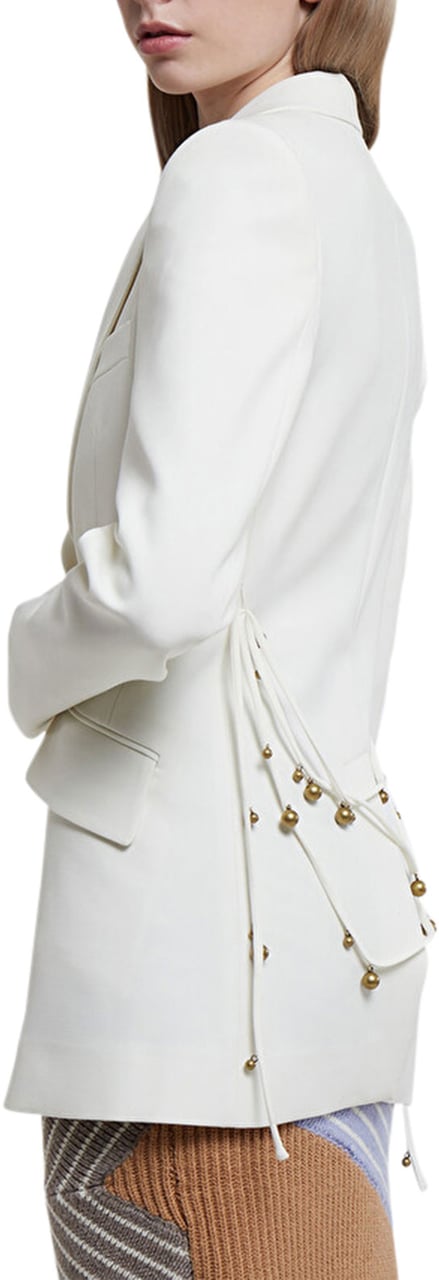 Stella McCartney charm detailing peak lapels blazer Neutraal