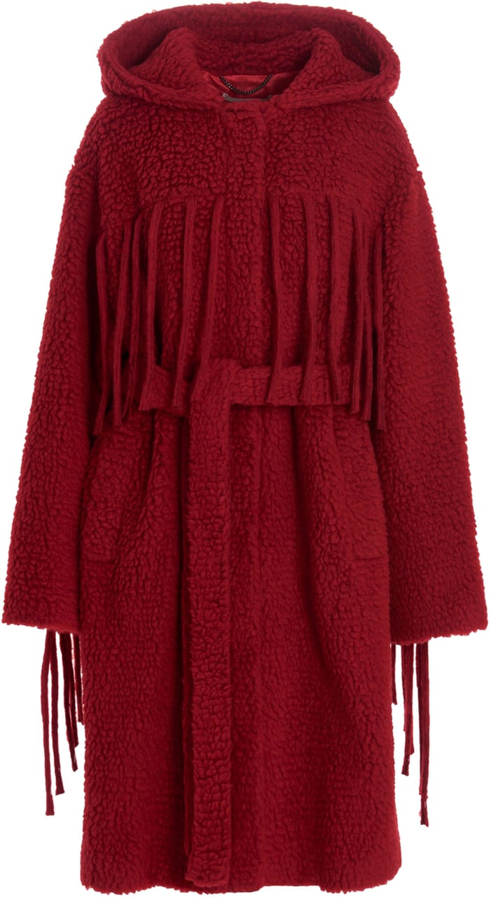 Stella McCartney fringed belted coat Rood