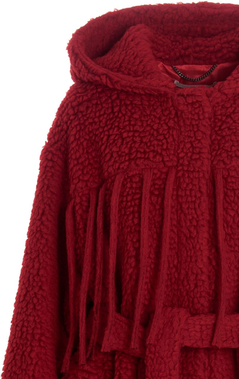 Stella McCartney fringed belted coat Rood