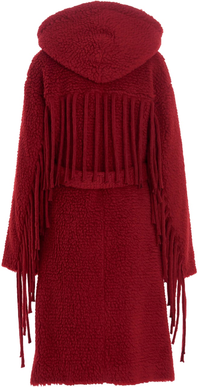 Stella McCartney fringed belted coat Rood