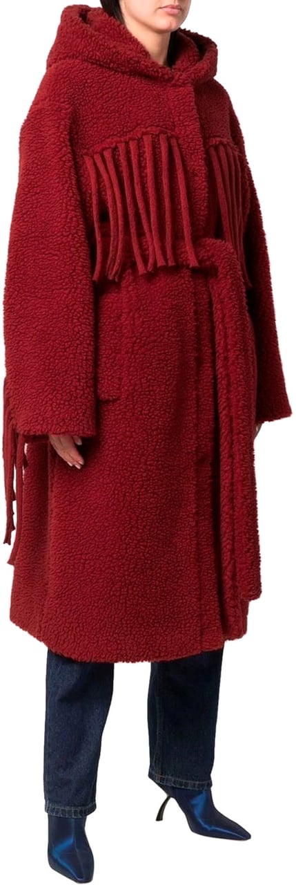 Stella McCartney fringed belted coat Rood