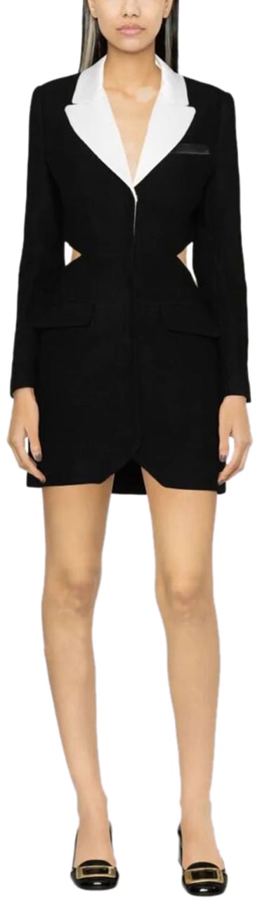 Self-Portrait tuxedo mini dress Zwart