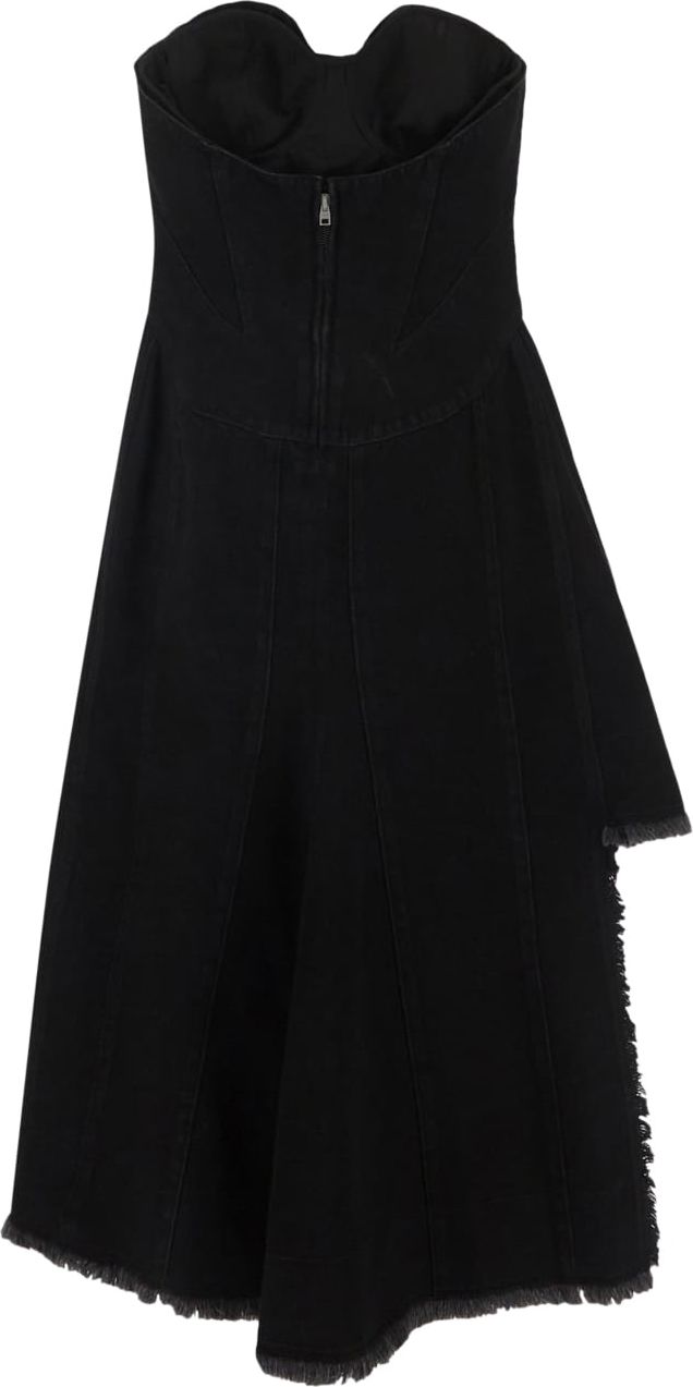 Alexander McQueen Mini Asymmetric Dress Zwart