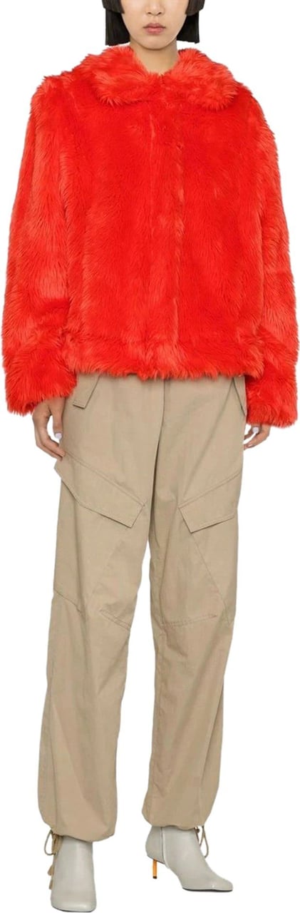 MSGM faux-fur jacket Rood