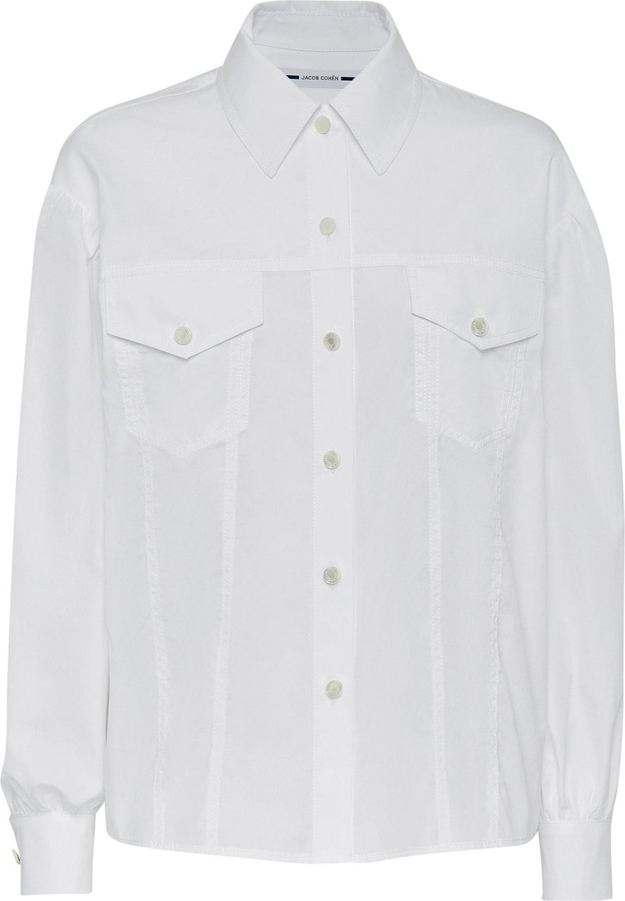 Jacob Cohen plain long-sleeve shirt Wit