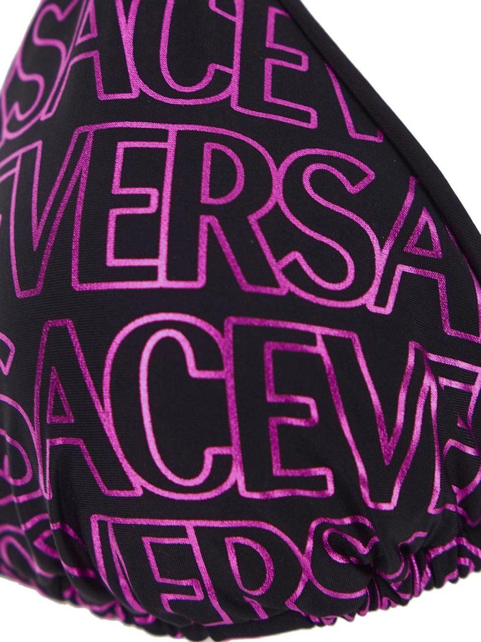 Versace All-Over Logo Bikini Top Zwart