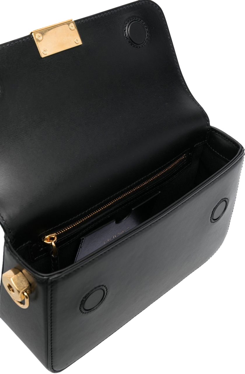 OFF-WHITE Binder Clip leather crossbody bag Zwart