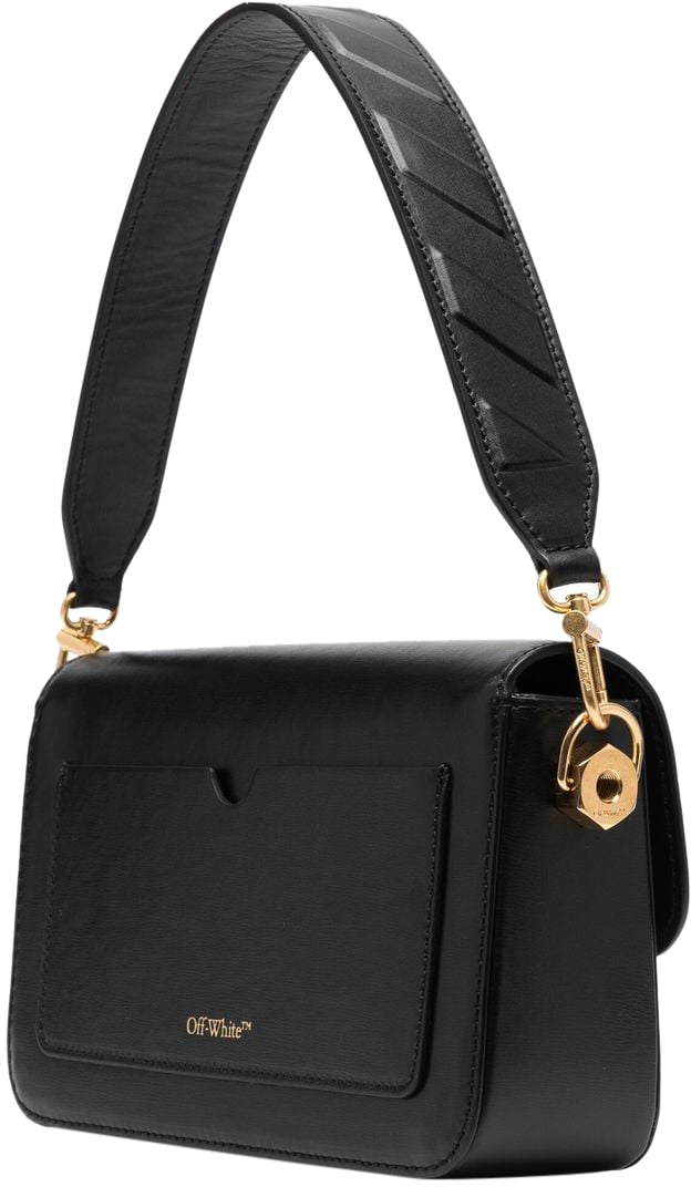 OFF-WHITE Binder Clip leather crossbody bag Zwart