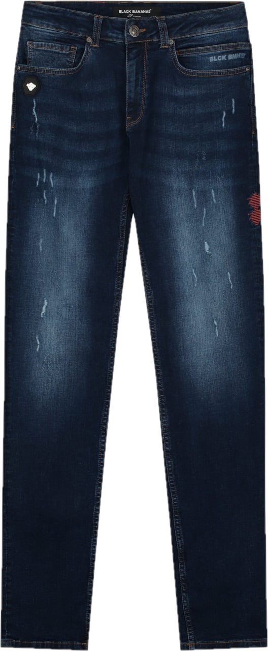 Black Bananas Don Scratched Jeans Blauw Blauw