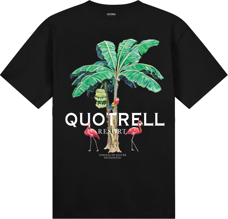 Quotrell Resort T-shirt | Black/white Zwart