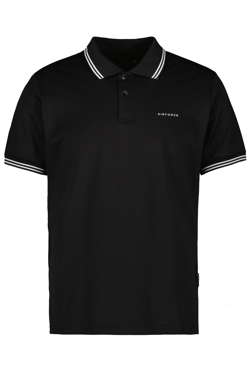 Airforce Polo Double Stripe Zwart