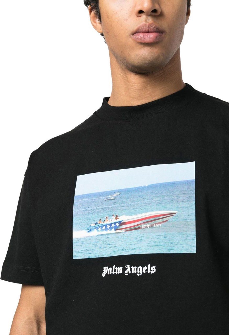 Palm Angels T-shirts and Polos Black Black Zwart