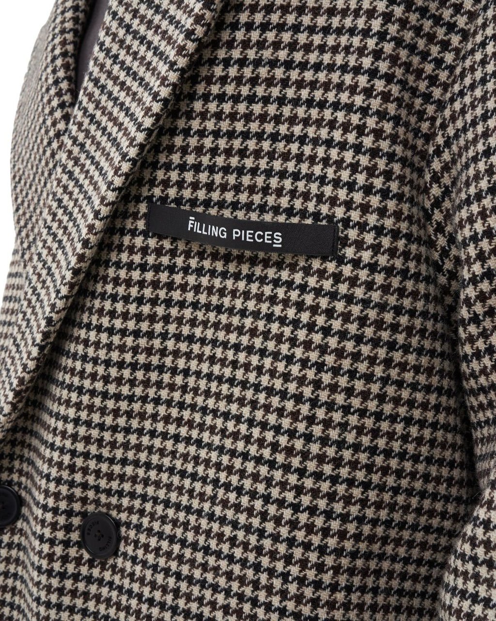 Filling Pieces Wool Coat Houndstooth Multi Bruin